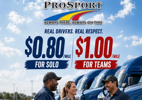 Real Drivers, Real Respect: ProSport Express Pays Top Dollar for Solo and Team Drivers - ProSport Express Chicago Trucking Company
